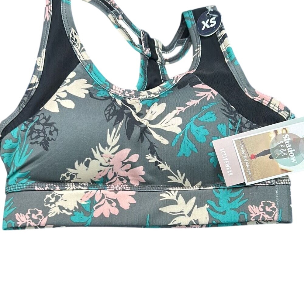 Shadow Sport Floral‎ Sports Bra Activewear XS Removable Cups Lightweight